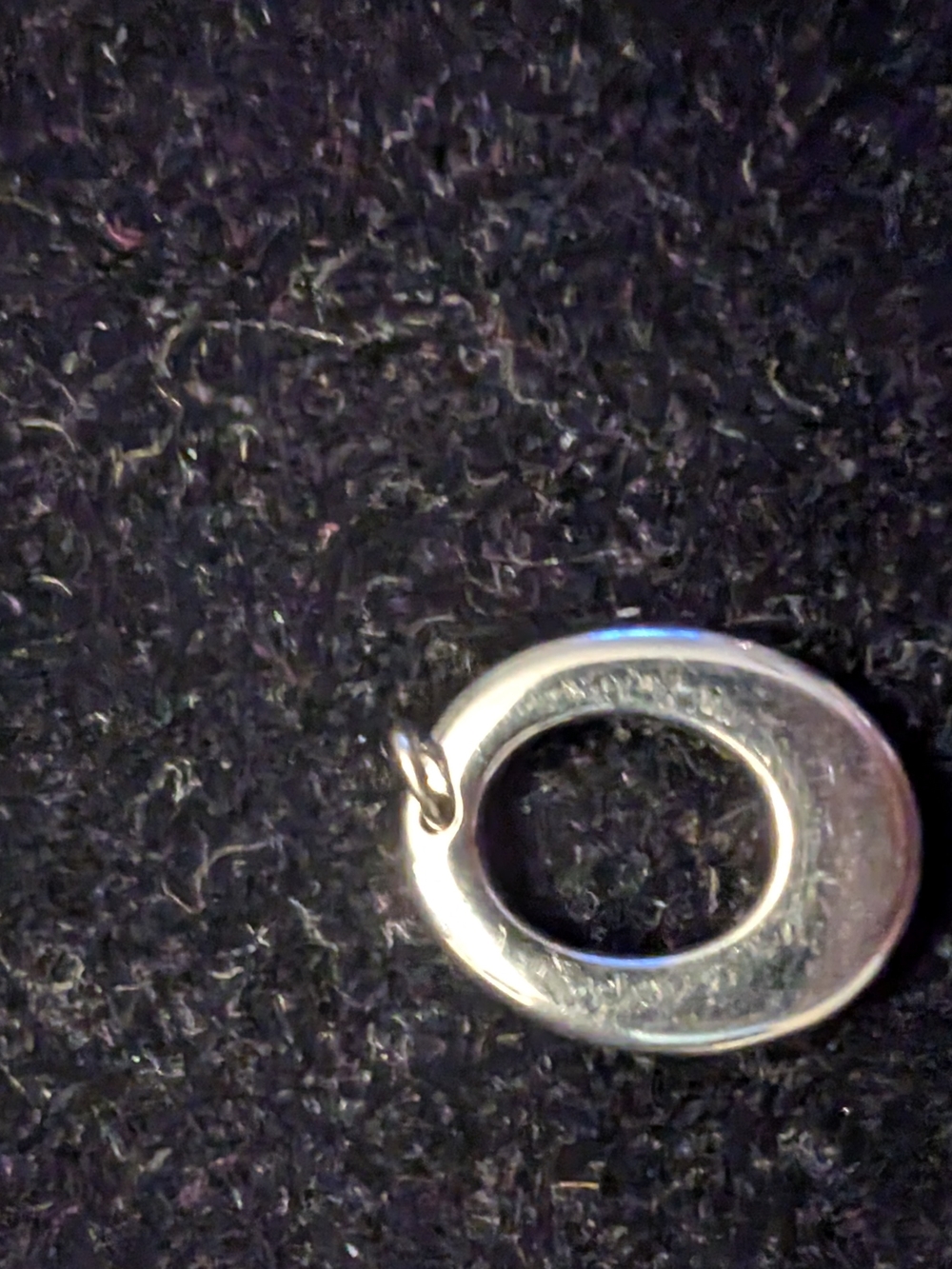 Sterling Silver Oval Circle Charm Or Pendant- Silver